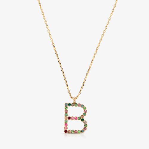 Multicolor Initial "B" Necklace