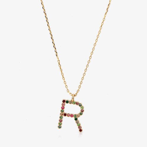 Inicial Multicolor "R" Necklace