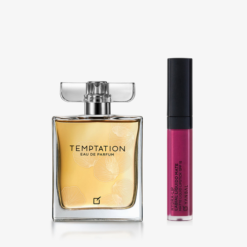 Temptation Women Eau de Parfum + Matte Liquid Lipstick Set